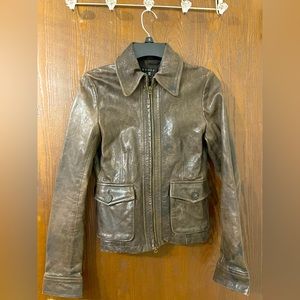 Theory Brown Leather Jacket